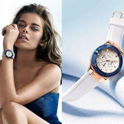  Shop Authentic Guess Jet Setter White Dial White Rubber Strap Watch for Women - W0564L1 - Luxxuri