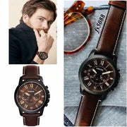  Shop Authentic Fossil Grant Chronograph Brown Dial Brown Leather Strap Watch for Men - FS5088 - Luxxuri