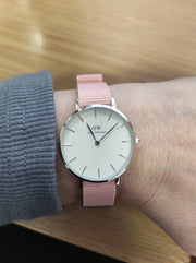 Shop Authentic Daniel Wellington Classic Petite Rosewater White Dial Pink NATO Strap Watch For Women - DW001000318 - Luxxuri