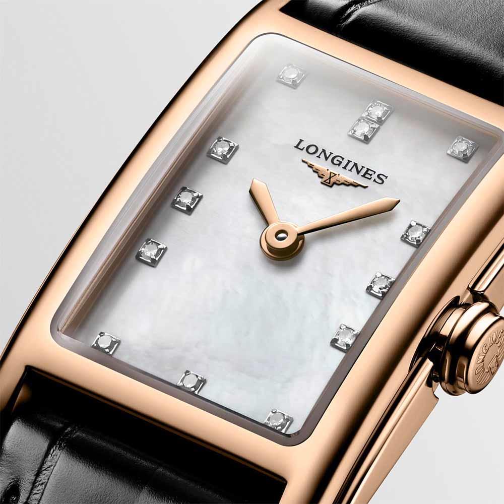  Shop Authentic Longines Dolcevita Diamonds Mother of Pearl White Dial Black Leather Strap Watch for Women - L5.258.8.87.0 - Luxxuri