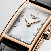 Shop Authentic Longines Dolcevita Diamonds Mother of Pearl White Dial Black Leather Strap Watch for Women - L5.258.8.87.0 - Luxxuri