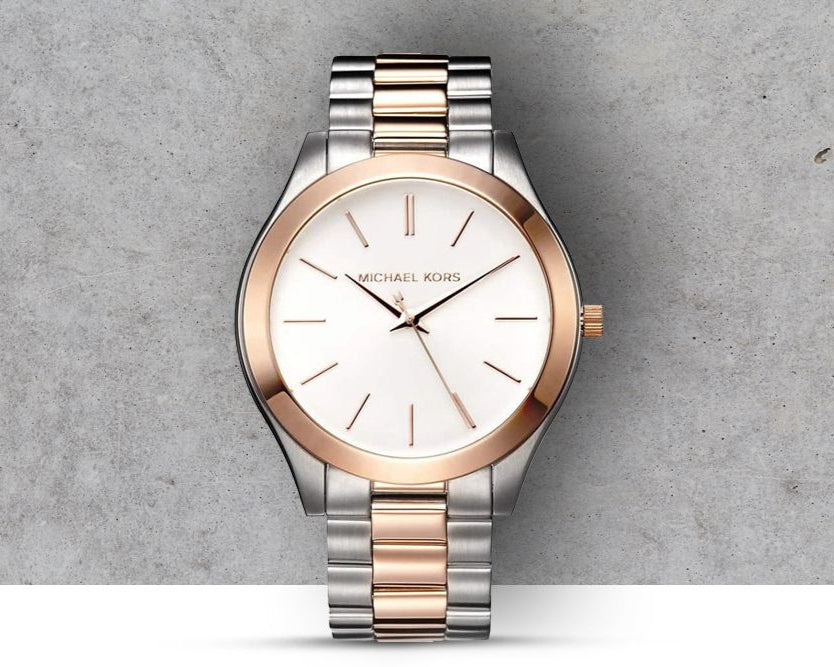  Shop Authentic Michael Kors Slim Runway White Dial Two Tone Steel Strap Watch for Women - MK3204 - Luxxuri