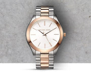  Shop Authentic Michael Kors Slim Runway White Dial Two Tone Steel Strap Watch for Women - MK3204 - Luxxuri