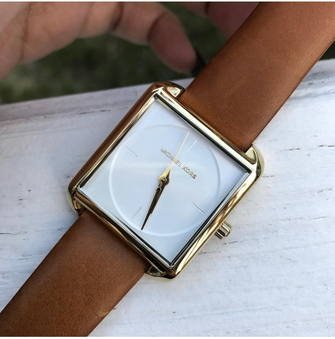  Shop Authentic Michael Kors Lake White Dial Brown Leather Strap Watch For Women - MK2584 - Luxxuri