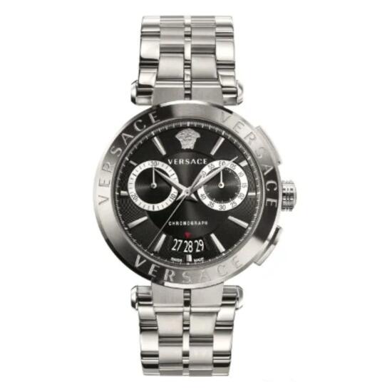  Shop Authentic Versace Quartz Black Dial Silver Steel Strap Watch For Men - VBR080018 - Luxxuri