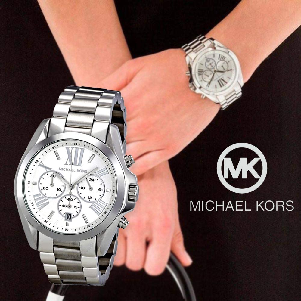  Shop Authentic Michael Kors Bradshaw Silver Dial Silver Steel Strap Watch for Men - MK5535 - Luxxuri