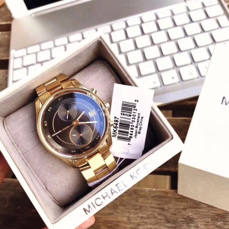  Shop Authentic Michael Kors Blair Quartz Black Dial Gold Steel Strap Watch For Women - MK6497 - Luxxuri