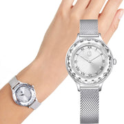  Shop Authentic Swarovski Octea Nova Silver Dial Silver Mesh Strap Watch for Women - 5650039 - Luxxuri