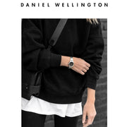  Shop Authentic Daniel Wellington Iconic Link Black Dial Silver Steel Strap Watch For Women - DW00100208 - Luxxuri
