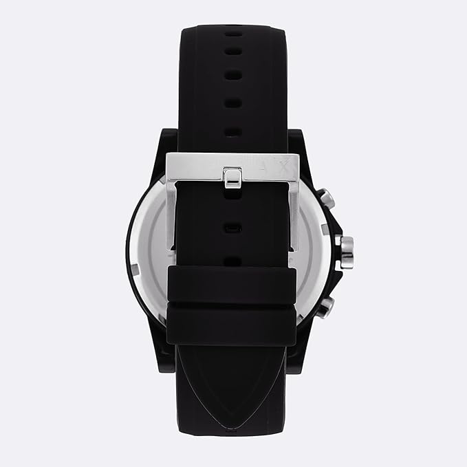  Shop Authentic Armani Exchange Outerbanks Chronograph Black Dial Black Silicone Strap Watch For Men - AX1326 - Luxxuri