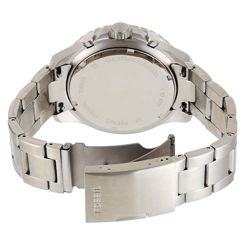  Shop Authentic Fossil FB-03 Chronograph Black Dial Silver Steel Strap Watch for Men - FS5725 - Luxxuri