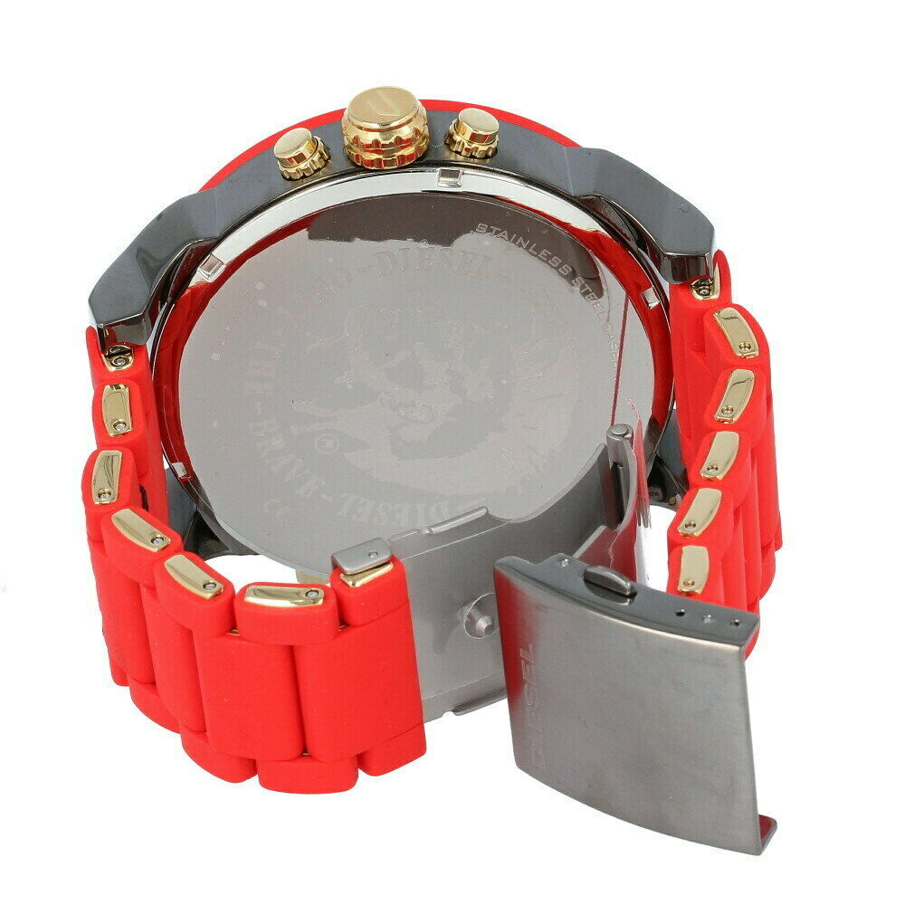  Shop Authentic Diesel Mr Daddy 2.0 Chronograph Grey Dial Red Rubber Strap Watch For Men - DZ7430 - Luxxuri