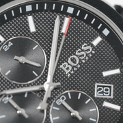  Shop Authentic Hugo Boss Velocity Black Dial Black Leather Strap Watch for Men - 1513716 - Luxxuri