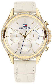  Shop Authentic Tommy Hilfiger Ari Diamonds White Dial Cream Leather Strap Watch for Women - 1781982 - Luxxuri