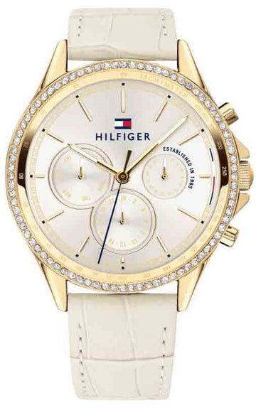  Shop Authentic Tommy Hilfiger Ari Diamonds White Dial Cream Leather Strap Watch for Women - 1781982 - Luxxuri