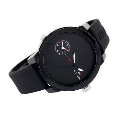  Shop Authentic Tommy Hilfiger Denim Black Dial Black Rubber Strap Watch for Men - 1791326 - Luxxuri