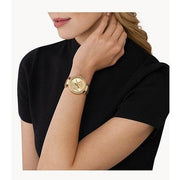  Shop Authentic Michael Kors Parker Three Hand Gold Dial Brown Leather Strap Watch For Women - MK2973 - Luxxuri