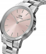  Shop Authentic Daniel Wellington Iconic Link Pink Dial Silver Steel Strap Watch For Women - DW00100327 - Luxxuri