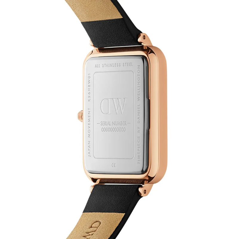  Shop Authentic Daniel Wellington Quadro White Dial Black Leather Strap Watch For Women - DW00100450 - Luxxuri