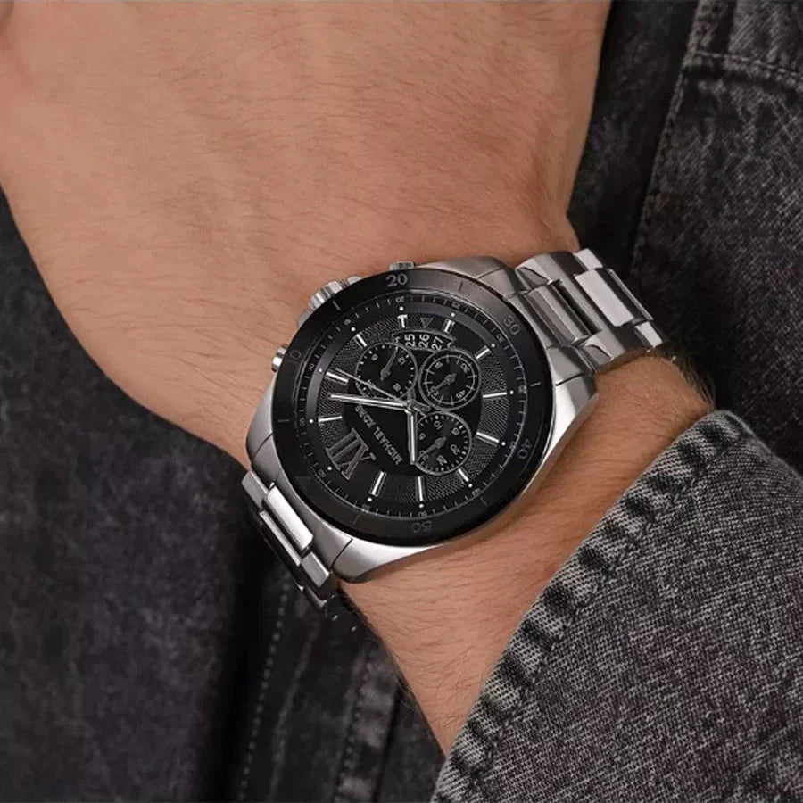  Shop Authentic Michael Kors Brecken Chronograph Black Dial Silver Steel Strap Watch For Men - MK8847 - Luxxuri
