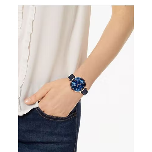  Shop Authentic Fossil Jacqueline Blue Dial Blue Leather Strap Watch for Women - ES4673 - Luxxuri