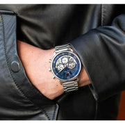  Shop Authentic Tommy Hilfiger Legend Chronograph Blue Dial Silver Steel Strap Watch For Men - 1710569 - Luxxuri