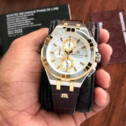  Shop Authentic Maurice Lacroix Aikon Chronograph White Dial Brown Leather Strap Watch For Men - AI1018-PVY11-132-1 - Luxxuri