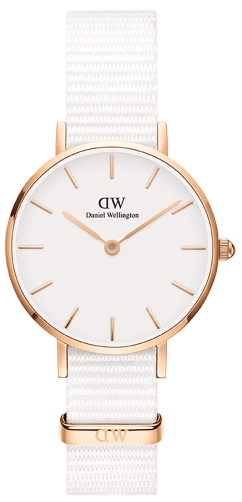  Shop Authentic Daniel Wellington Classic Petite Dover White Dial White Nylon Strap Watch For Women - DW00100313 - Luxxuri