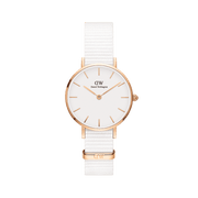 Shop Authentic Daniel Wellington Classic Petite Dover White Dial White Nylon Strap Watch For Women - DW00100313 - Luxxuri