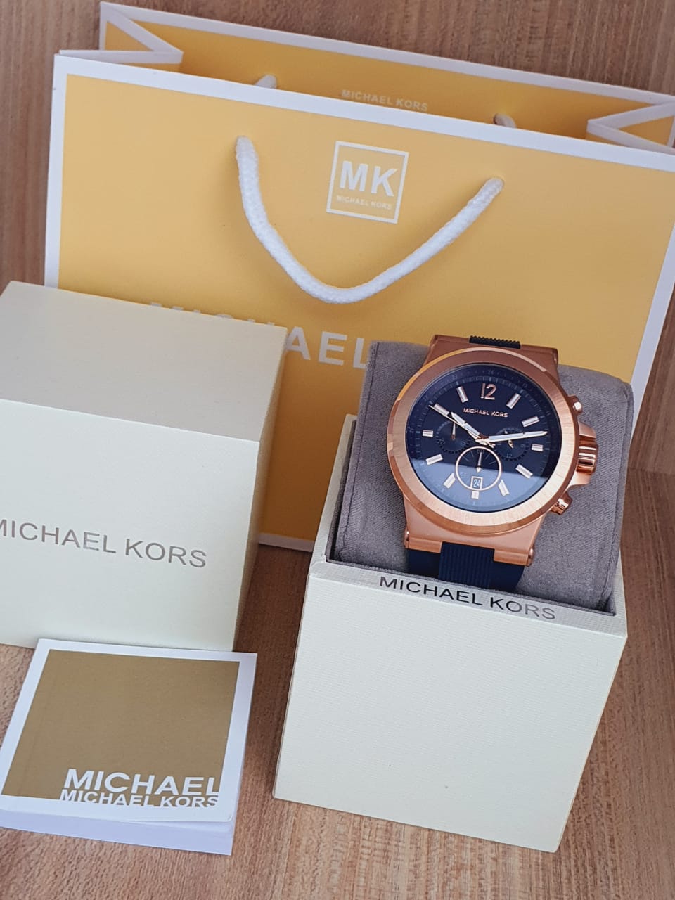  Shop Authentic Michael Kors Dylan Blue Dial Blue Rubber Strap Watch for Men - MK8295 - Luxxuri
