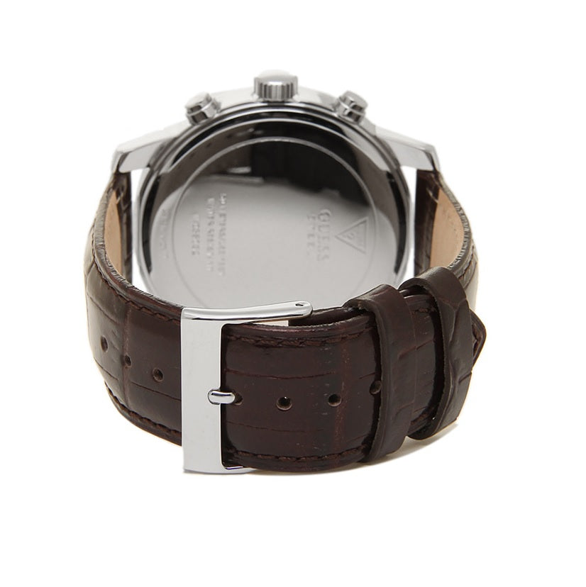  Shop Authentic Guess Horizon Chronograph White Dial Brown Leather Strap Watch For Men - W0380G2 - Luxxuri