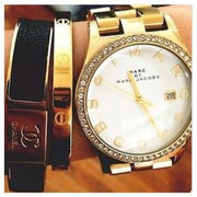  Shop Authentic Marc Jacobs Henry Diamonds White Dial Gold Steel Strap Watch for Women - MBM3045 - Luxxuri