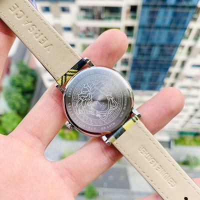  Shop Authentic Versace V-Circle The Clans Edition Silver Dial Multicolor Leather Strap Watch for Women - VE8100118 - Luxxuri