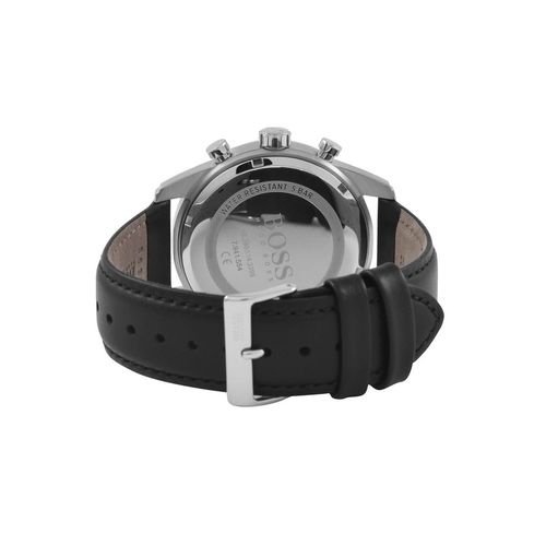  Shop Authentic Hugo Boss Skymaster Black Dial Black Leather Strap Watch for Men - 1513782 - Luxxuri