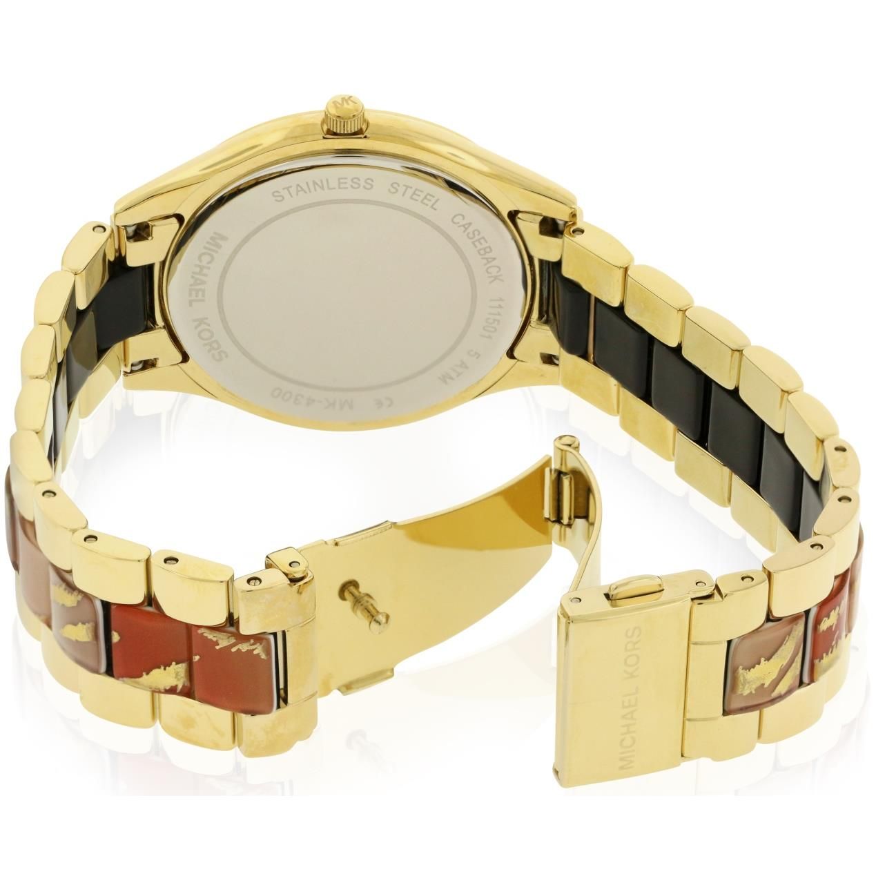  Shop Authentic Michael Kors Slim Runway Gold Dial Two Tone Steel Strap Watch for Women - MK4300 - Luxxuri