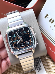  Shop Authentic Fossil Retro Analog-Digital Black Dial Silver Steel Strap Watch for Men - FS5890 - Luxxuri