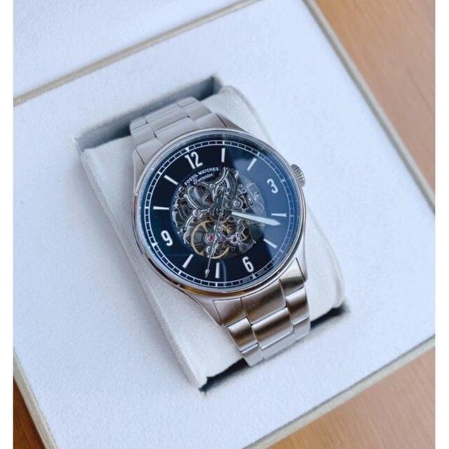  Shop Authentic Fossil Forrester Automatic Skeleton Black Dial Silver Steel Strap Watch for Men - ME3180 - Luxxuri