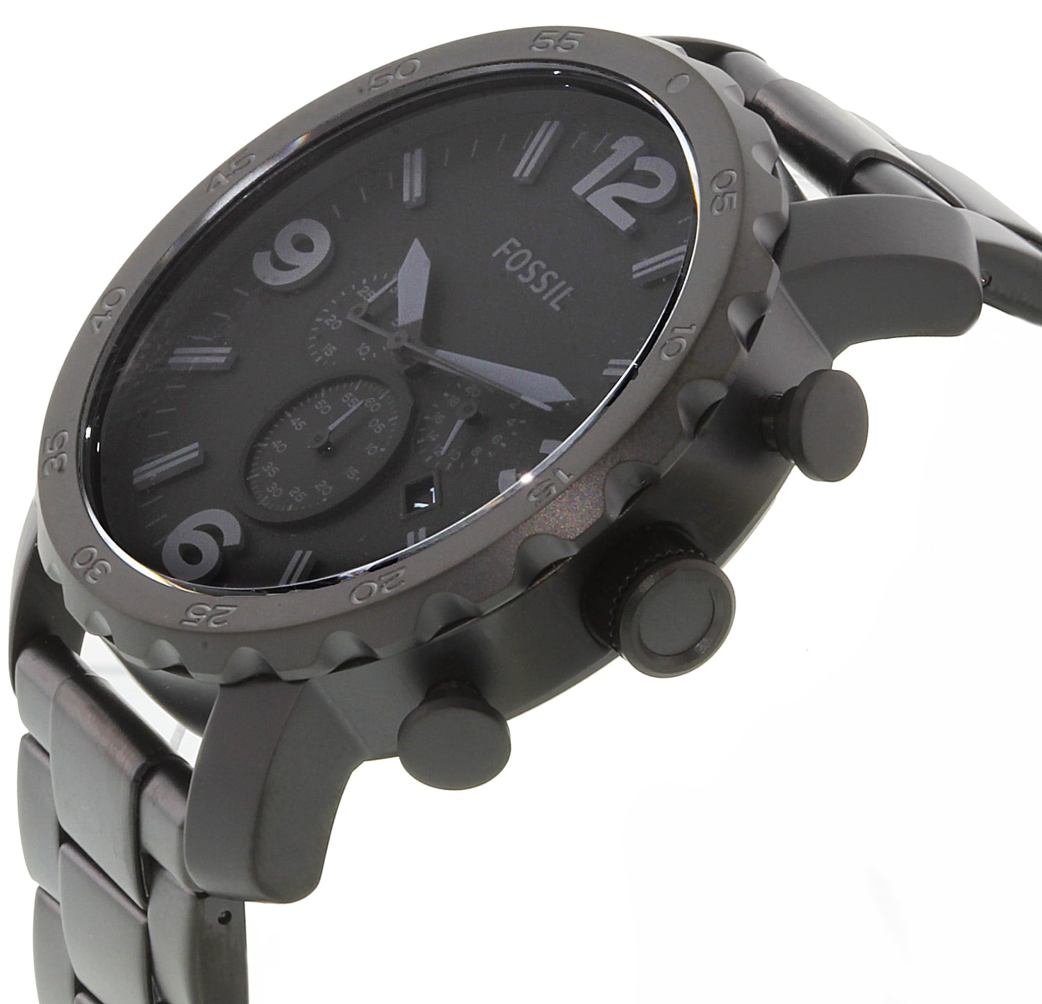  Shop Authentic Fossil Nate Chronograph Black Dial Black Steel Strap Watch for Men - JR1401 - Luxxuri