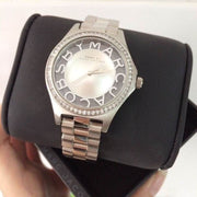  Shop Authentic Marc Jacobs Henry Transparent Silver Dial Silver Steel Strap Watch for Women - MBM3337 - Luxxuri