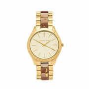  Shop Authentic Michael Kors Slim Runway Gold Dial Two Tone Steel Strap Watch for Women - MK4300 - Luxxuri