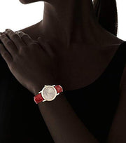  Shop Authentic Burberry The City Gold Dial Red Leather Strap Watch for Women - BU9140 - Luxxuri