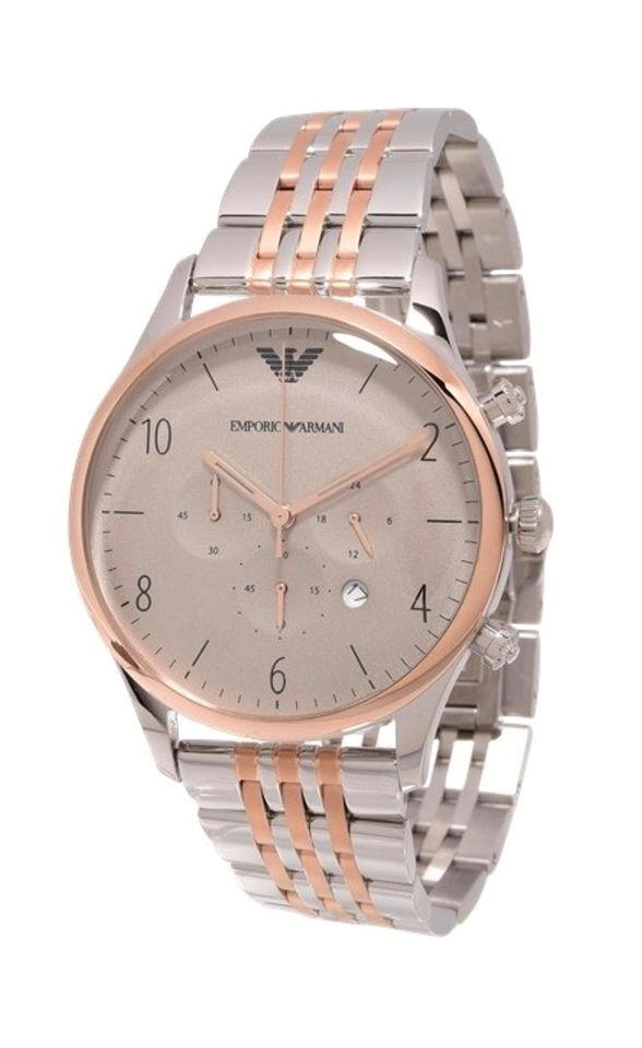  Shop Authentic Emporio Armani Beta Chronograph Grey Dial Two Tone Steel Strap Watch For Men - AR1864 - Luxxuri