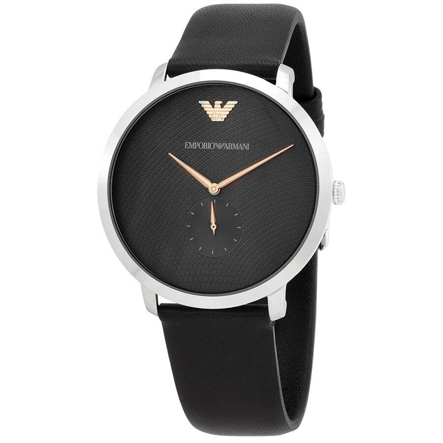  Shop Authentic Emporio Armani Modern Slim Quartz Grey Dial Black Leather Strap Watch For Men - AR11162 - Luxxuri