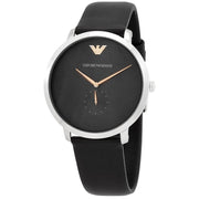  Shop Authentic Emporio Armani Modern Slim Quartz Grey Dial Black Leather Strap Watch For Men - AR11162 - Luxxuri