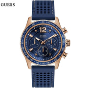 Shop Authentic Guess Fleet Blue Dial Blue Rubber Strap Watch for Men - W0971G3 - Luxxuri