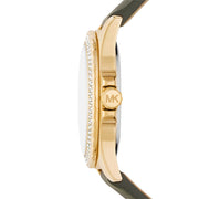  Shop Authentic Michael Kors Mini Everest Crystals White Dial Green Leather Strap Watch for Women - MK4720 - Luxxuri