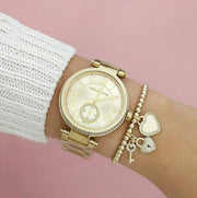  Shop Authentic Michael Kors Skylar Gold Dial Gold Steel Strap Watch for Women - MK5867 - Luxxuri