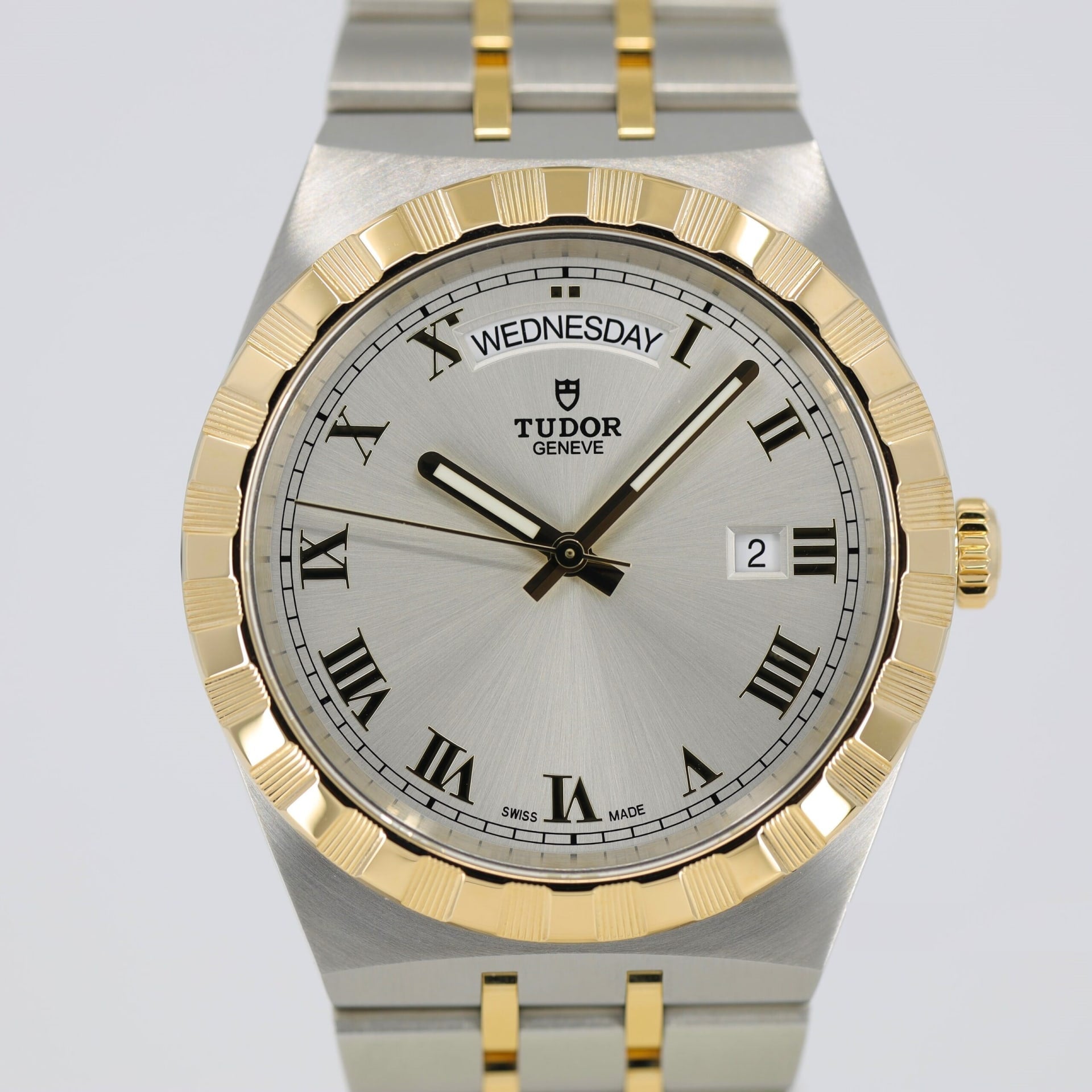  Shop Authentic Tudor Royal Automatic Silver Dial Two Tone Steel Strap Watch for Men - M28603-0001 - Luxxuri
