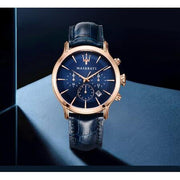  Shop Authentic Maserati Epoca Blue Dial Leather Blue Strap Watch For Men - R8871618007 - Luxxuri
