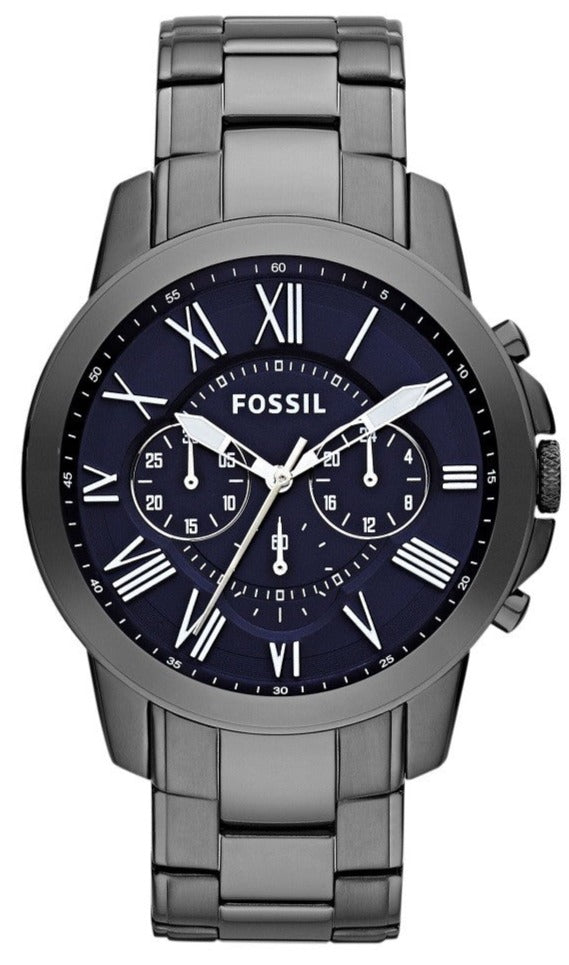  Shop Authentic Fossil Grant Chronograph Blue Dial Grey Steel Strap Watch for Men - FS4831 - Luxxuri